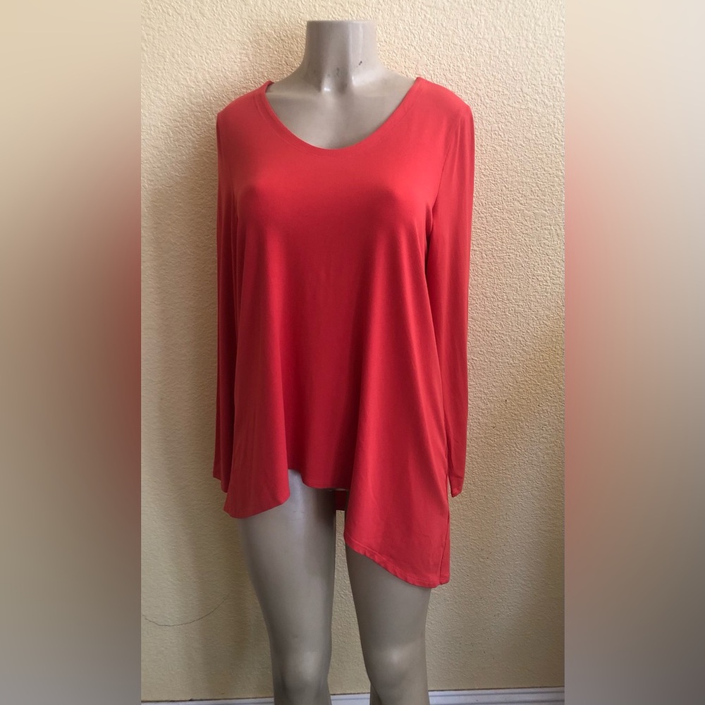 Eileen Fisher high low asymmetrical tunic top size M